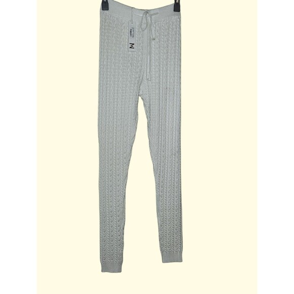 Meshki Womens Soft Cable Knit High-Rise Skinny Leg Sweater Pants Joggers Size S - Picture 1 of 5